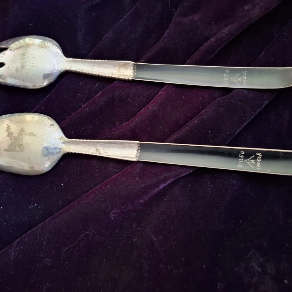 Silver and Black Serving Utensils